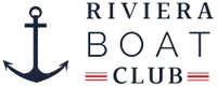 Ancre noire et texte "RIVIERA BOAT CLUB" en bleu et rouge